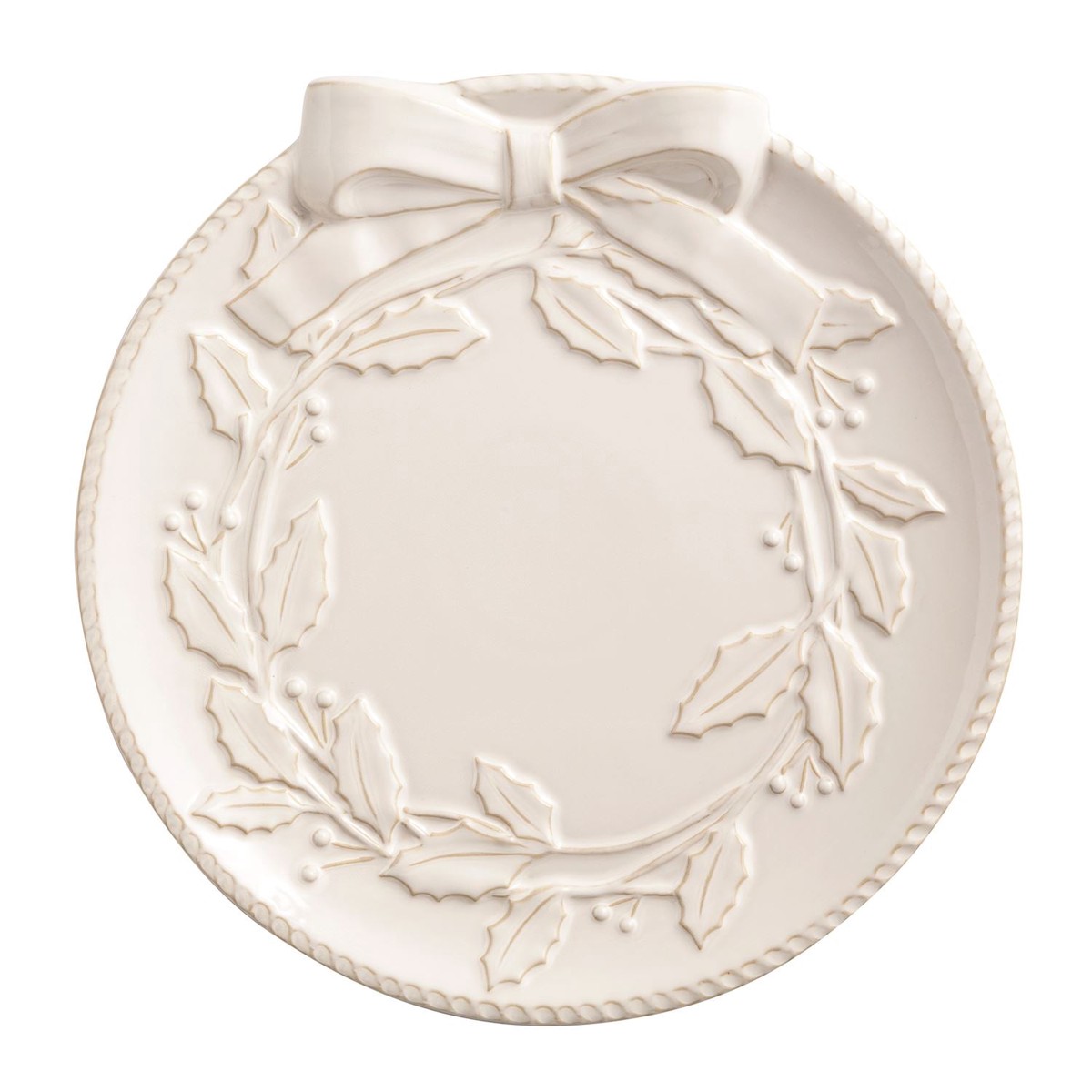 White Wreath Platter Set