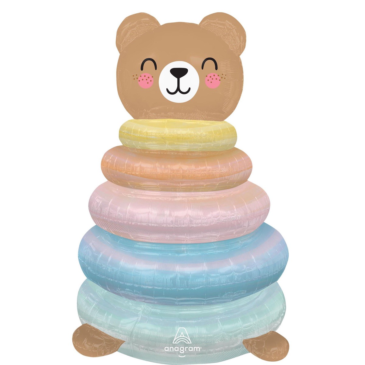 Stackerz Bear Stacking Rings Foil Balloon, 43in
