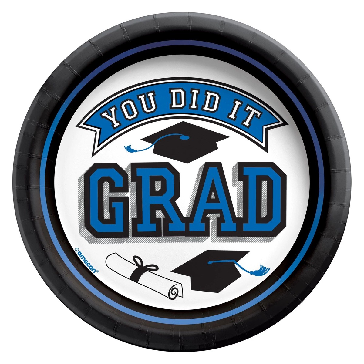 True To Your School Round 7in Lunch Plates Blue 20ct