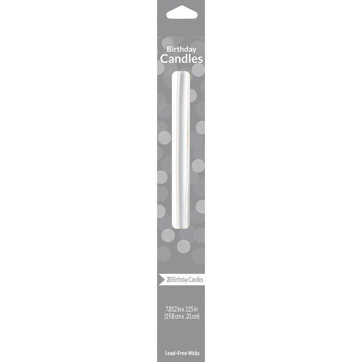 White Birthday Candles 7in