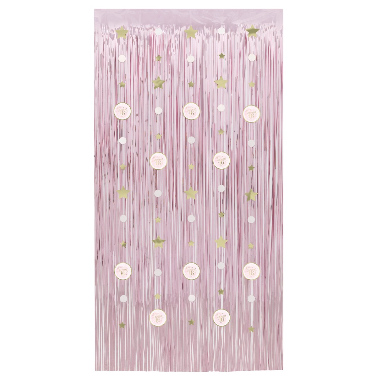 Blush Sweet 16 Birthday Door Curtain and Hanging Decoration Kit, 1 Count