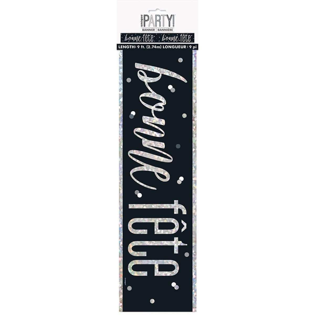 Bonne Fte Black/Silver - Foil Banner