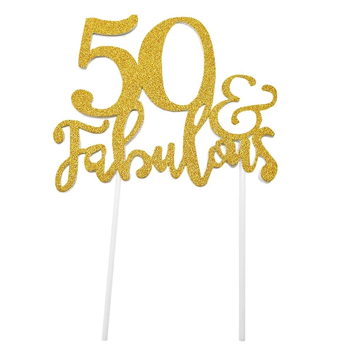 Glitter Cake Topper - 50 & Fabulous