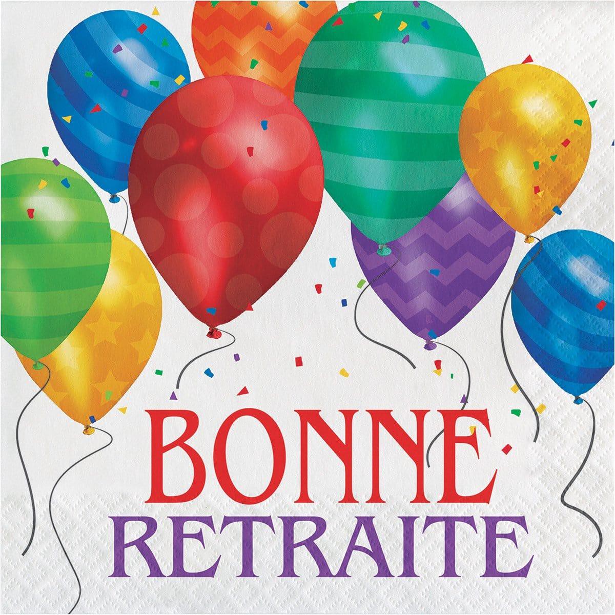 Balloon Blast - Lunch Napk. Bonne Retraite 16/pkg.