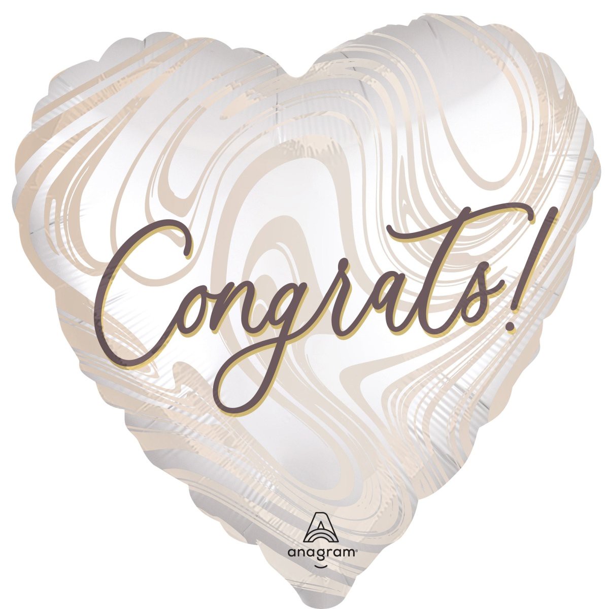 "Congrats!" Heart Supershape Foil Balloon, 28 Inches, 1 Count
