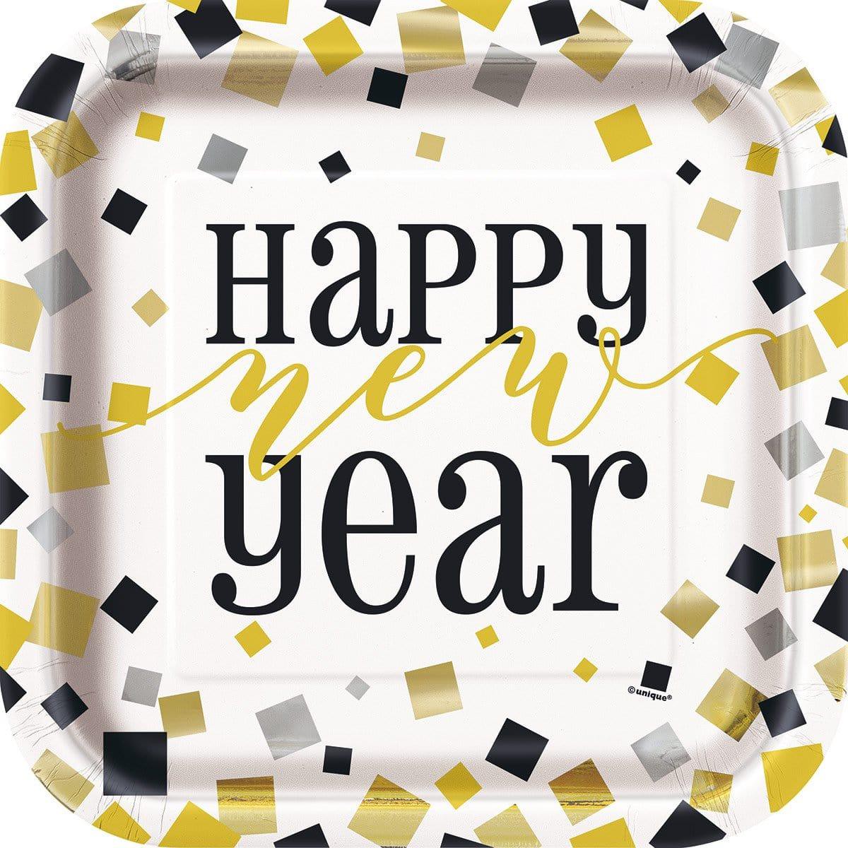 Hello New Year Plates 9 Inches, 8 Count