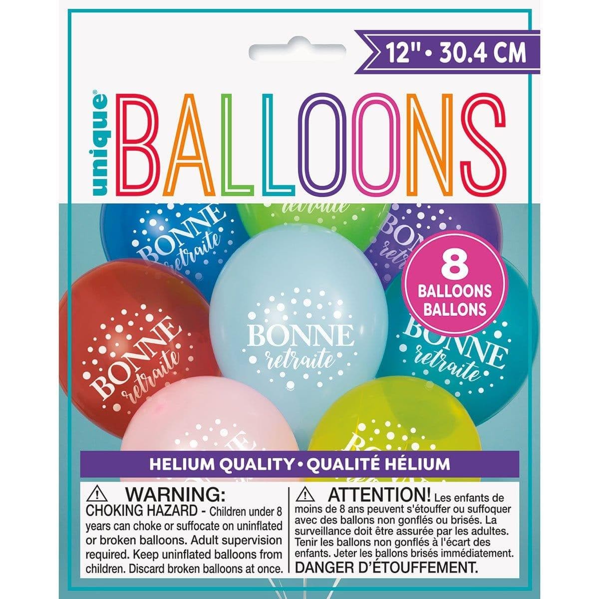 Latex Balloons Bonne Retraite 8/pkg