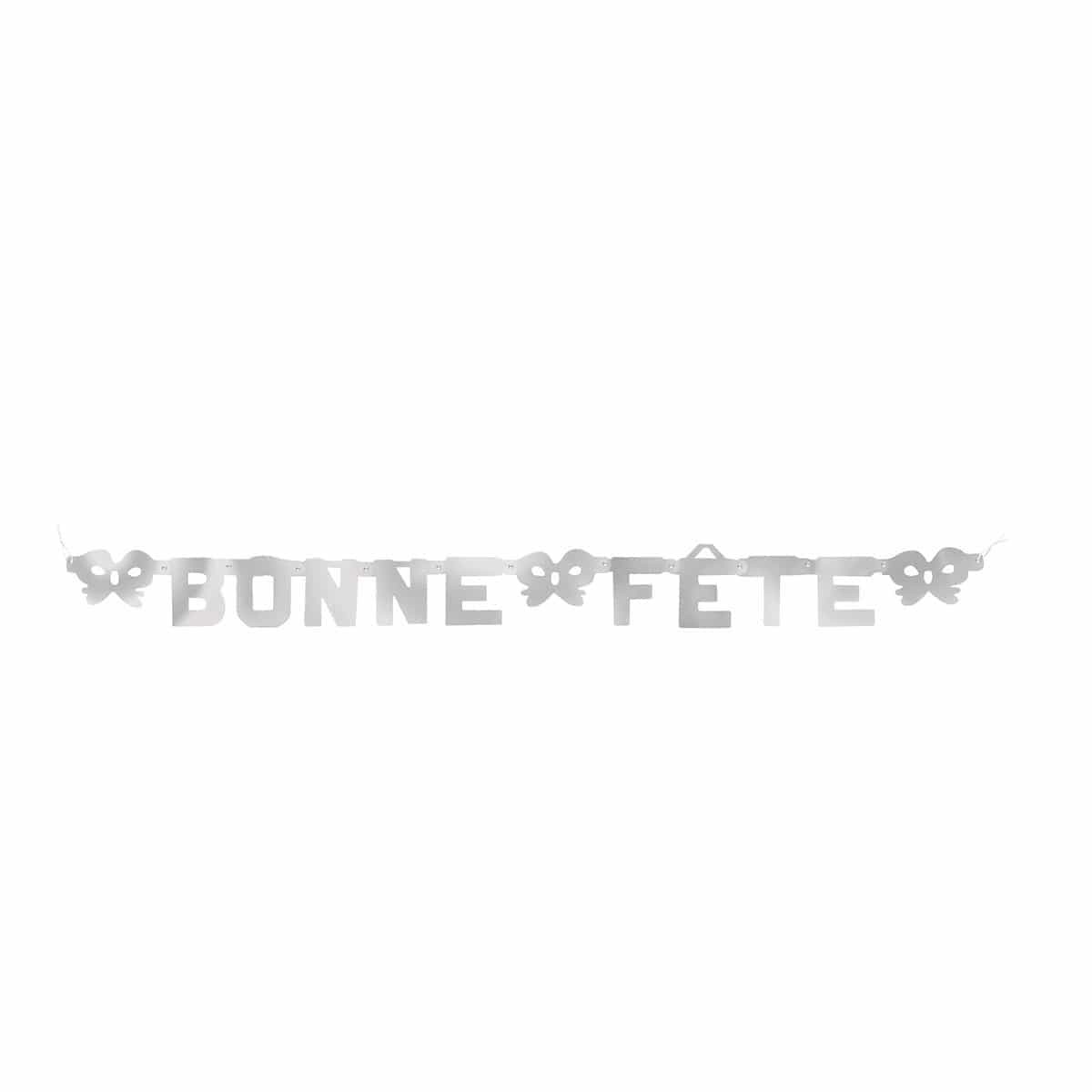 "Bonne Fte" Birthday Banner, Silver