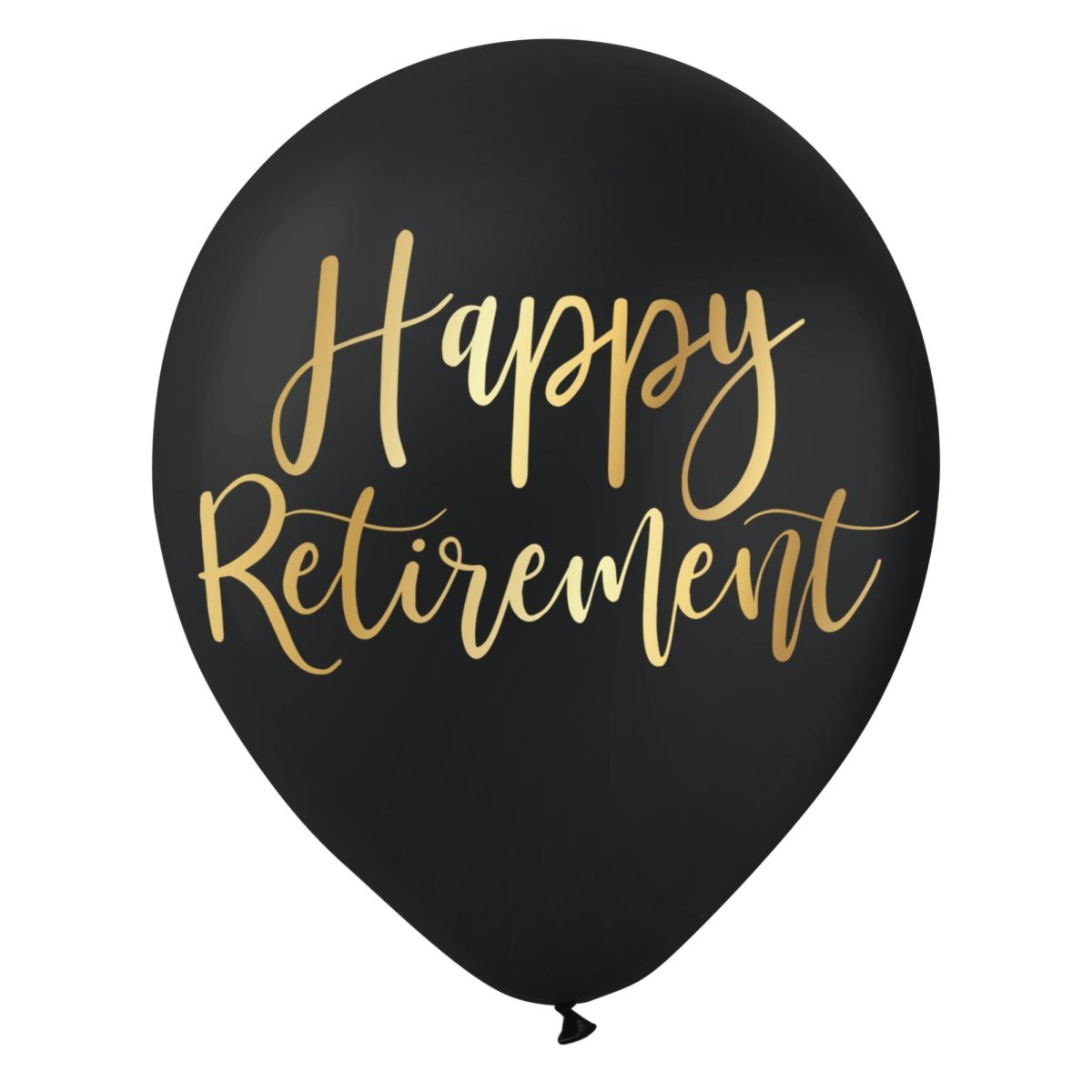 ‘Happy Retirement’ Black Latex Balloons, 12 Inches, 12 Count