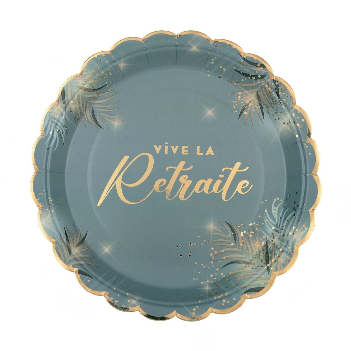 'Retraite Dore Cladon' Large Scalloped Lunch Paper Plates, 9 Inches, 6 Count