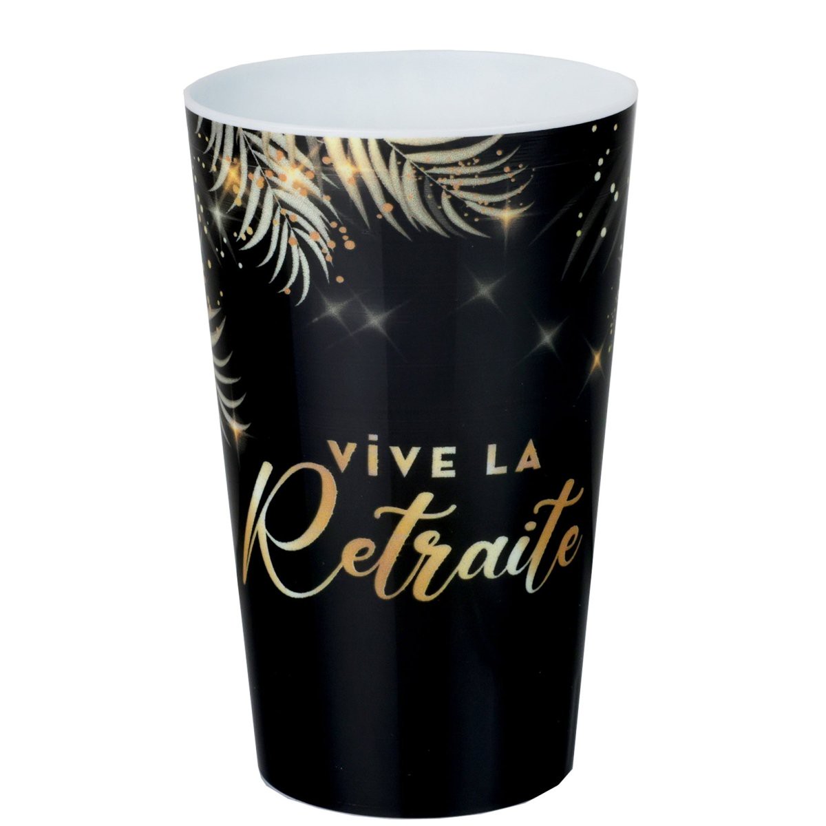 'Retraite Dore Noire' Plastic Cup, 1 Count