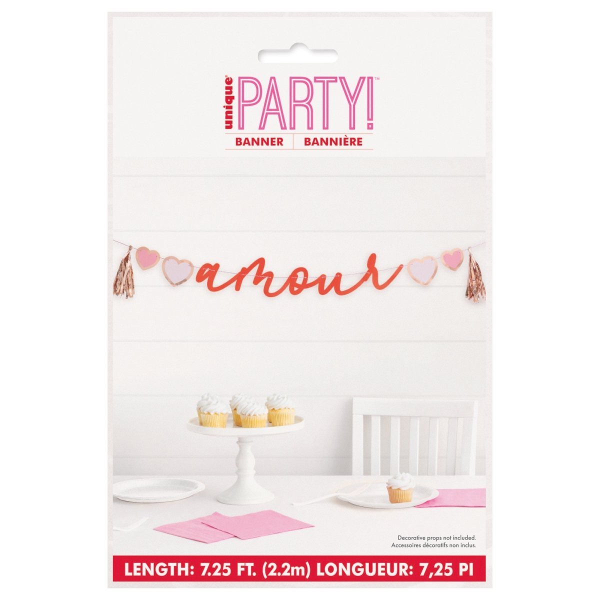"Amour" Banner with Rose Gold Tassels, 84 Inches, 1 Count