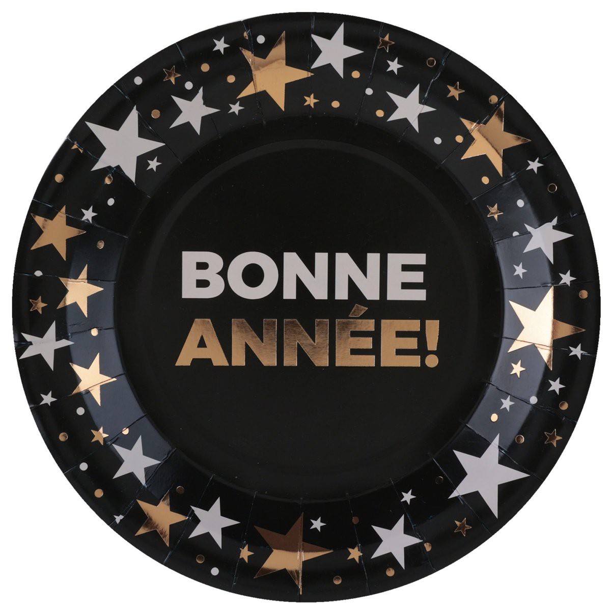 "Bonne Anne" Champagne Large Lunch Paper Plates, 9 Inches, 10 Count