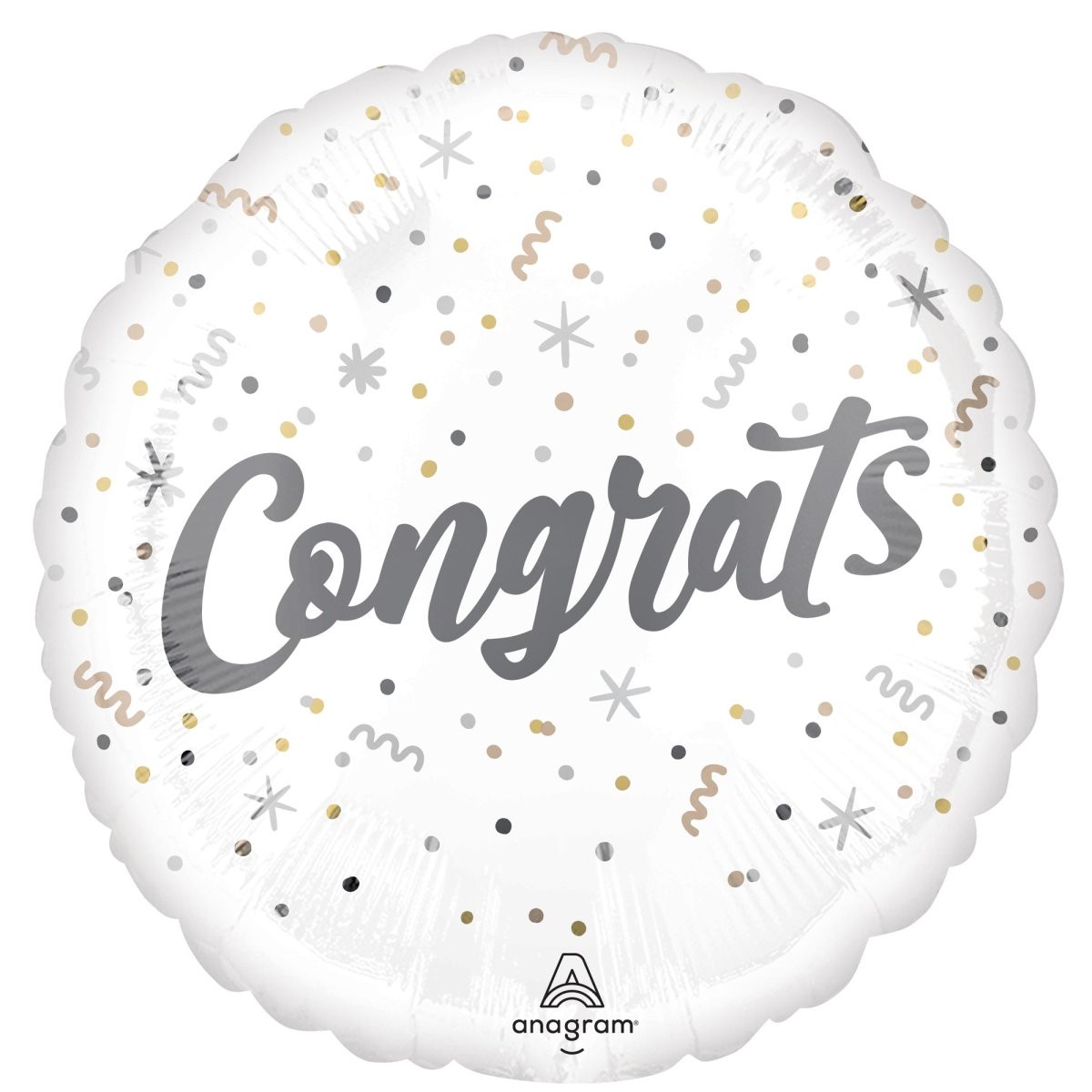 "Congrats" Round Mylar Foil Balloon, 18 Inches, 1 Count
