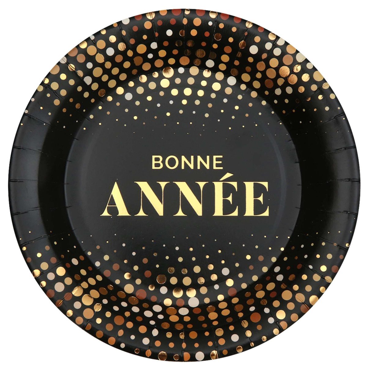 "Bonne Anne" Large Round Lunch Paper Plates, 9 Inches, 10 Count