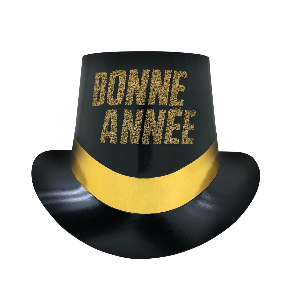 "Bonne Anne" Black Top Hat with Gold Band, 1 Count