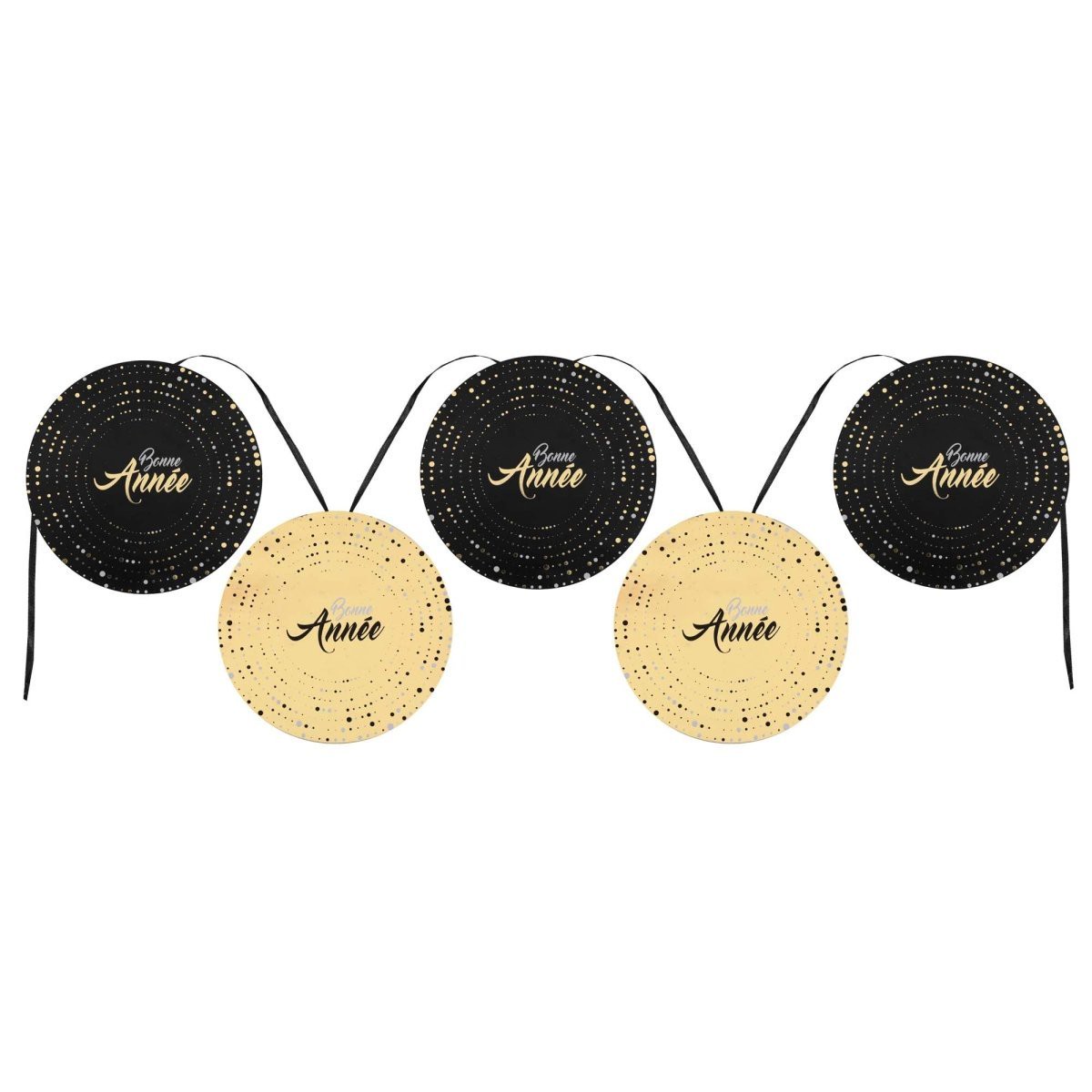 "Bonne Anne" Flag Banner, Black and Gold, 5.9 x 5.9 Inches, 1 Count