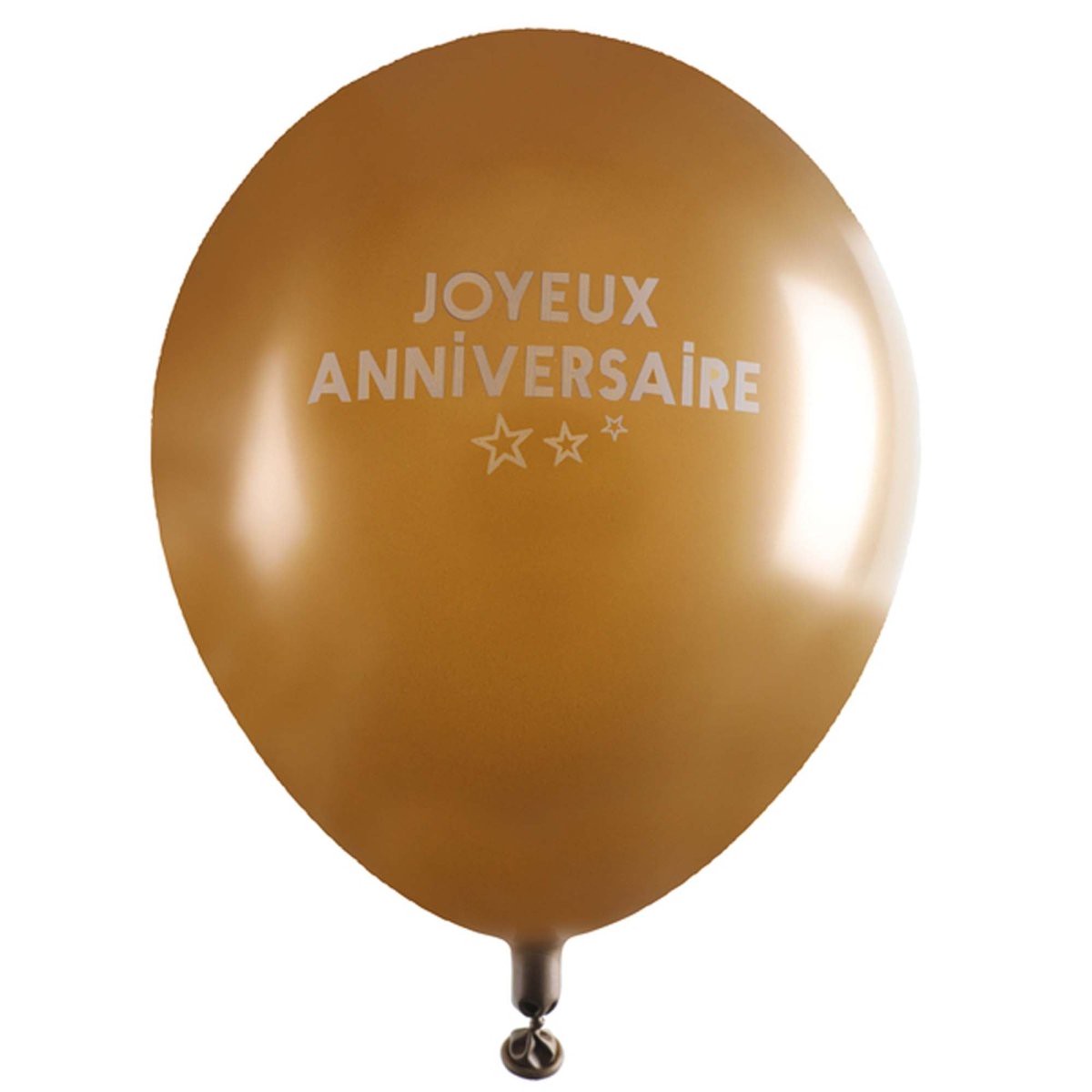 "Joyeux Anniversaire" Birthday Gold Latex Balloons, 12 Inches, 6 Count