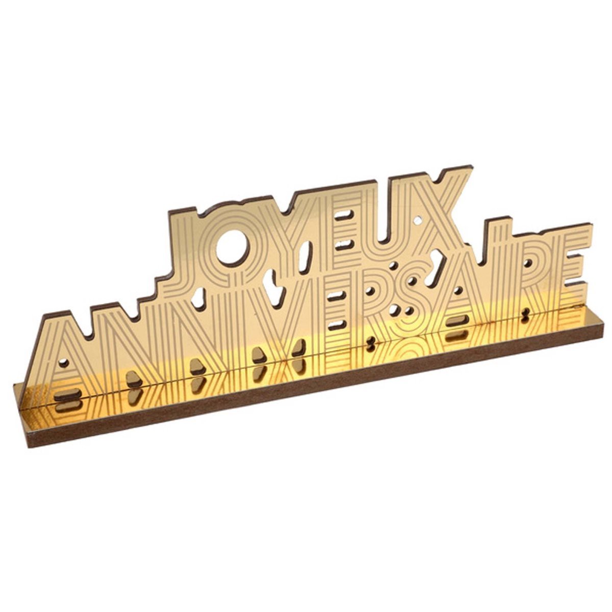 "Joyeux Anniversaire" Birthday Gold Table Decoration, 1 Count