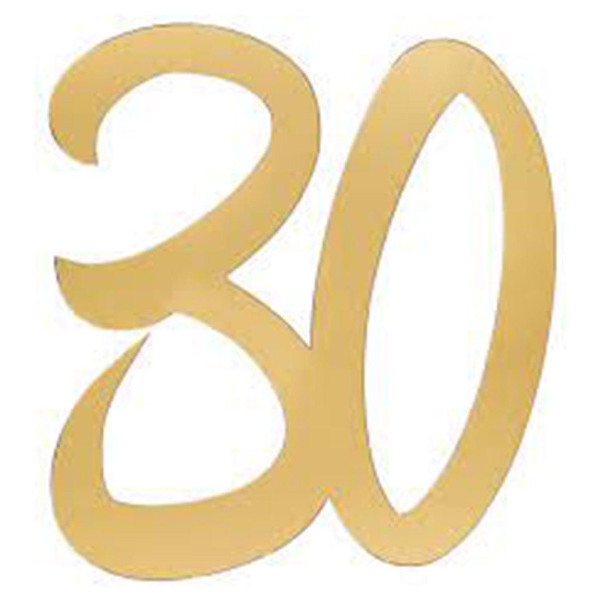 30 Years Old Large Confetti, Metallic Gold, 4Count